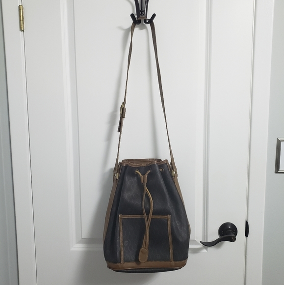 CHRISTIAN DIOR Black Honeycomb Bucket Bag Purse - Picture 3 of 15